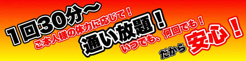 1回30分〜ご本人様の体力に応じて！月会費制！通い放題だから安心！